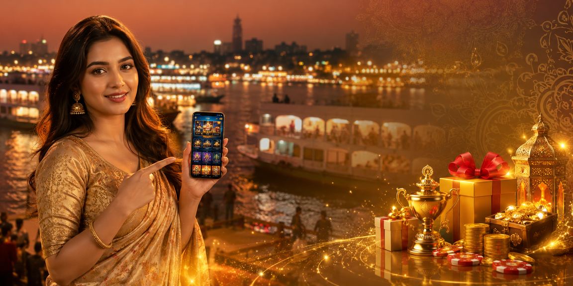 ঢাকার মোবাইল ক্যাসিনো গেমিং রাতের বাজারের দৃশ্য